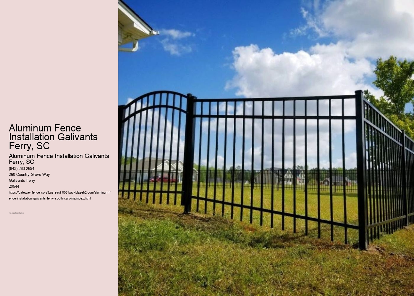 Aluminum Fence Installation Galivants Ferry, SC